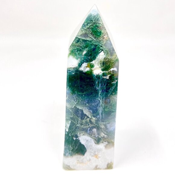 Moss Agate Druzy Crystal Chunky Tower Green Stone healing Rock - Picture 4 of 9